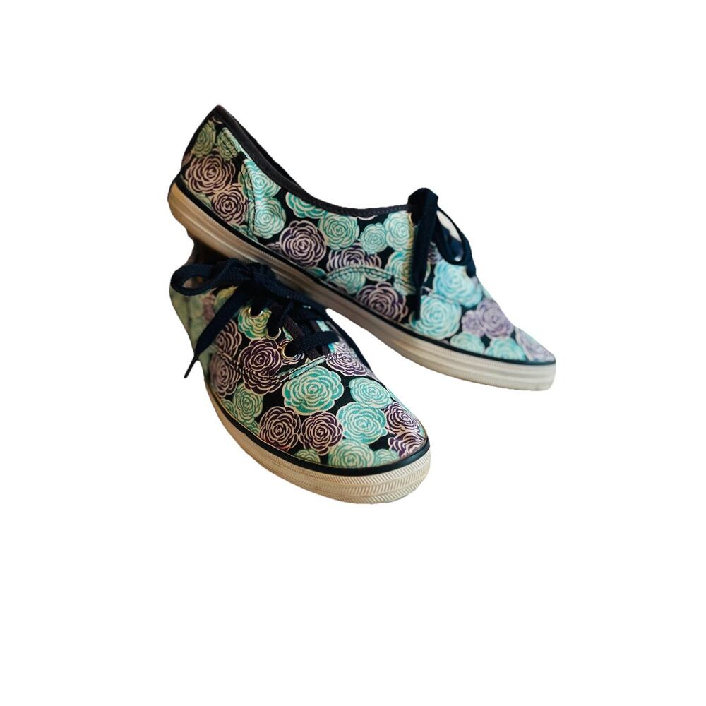 Taylor Swift Limited Collection Keds Champion Rose Sz 8.5 Blue Purple Floral - Picture 9 of 10